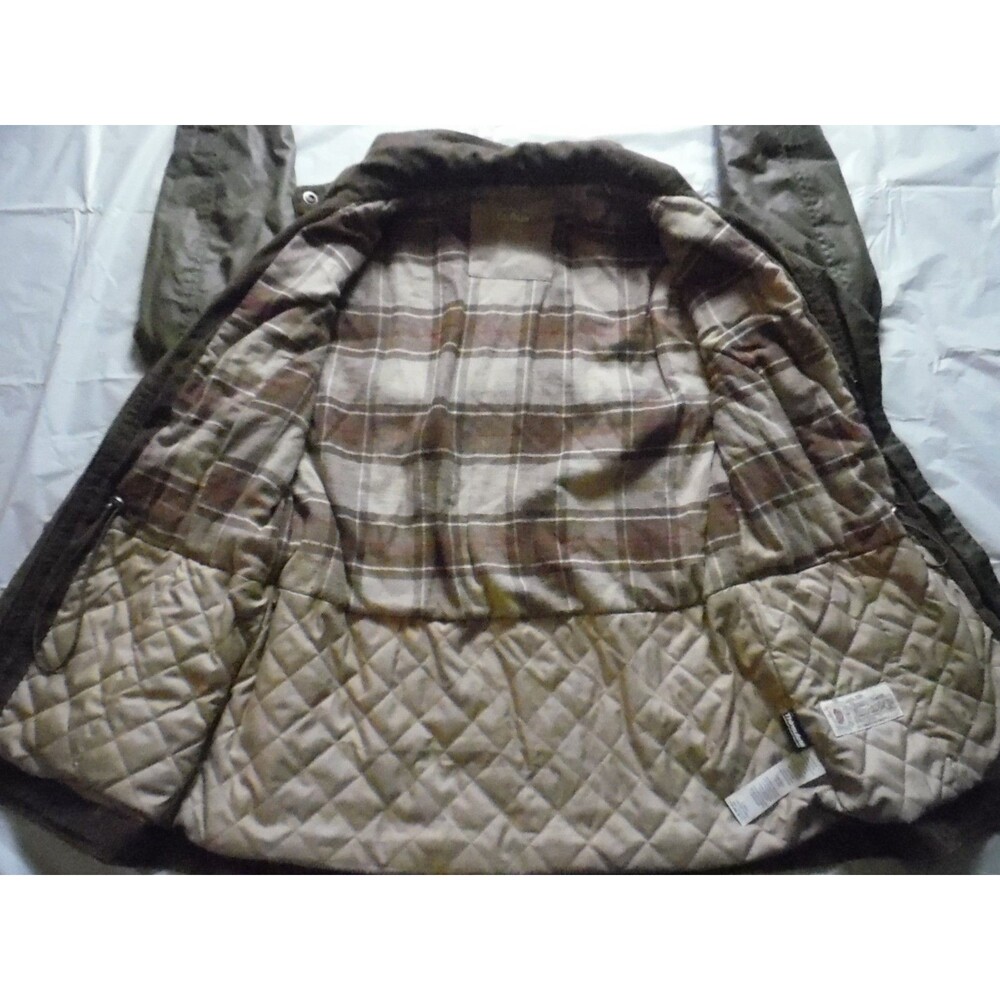 L.L.Bean Women's British Millerain Waxed Cotton Thinsulate Field Jacket Olive M - Picture 8 of 13